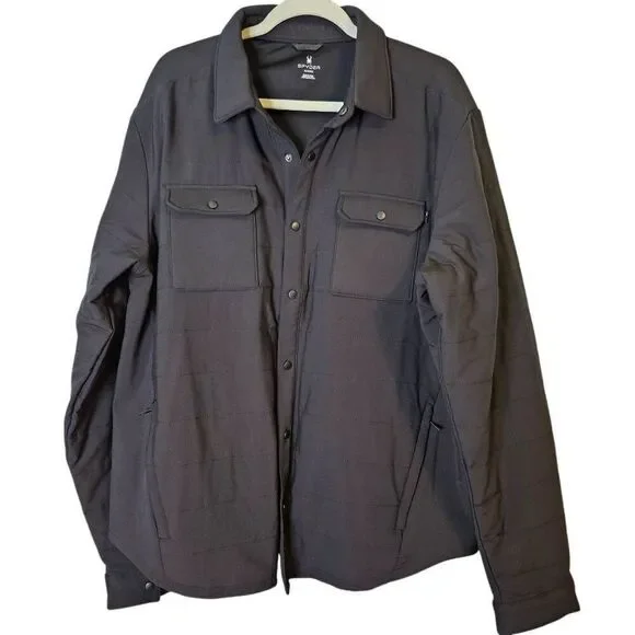 Spyder mens Transit black insulated shirt jacket. Size XL - Picture 1 of 6